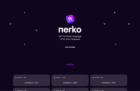 Nerko – NFT 作品展示网站单页HTML模板 – v1.3.1